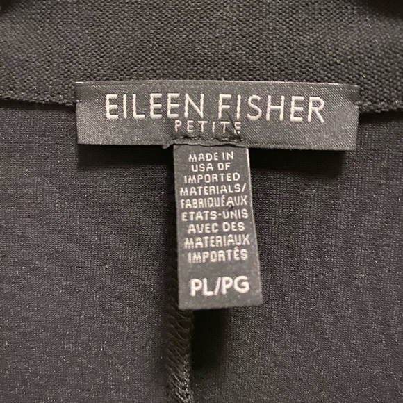 Eileen Fisher Black Stretch Three Button Long Sleeve Blazer Size Petite Large - Picture 6 of 10
